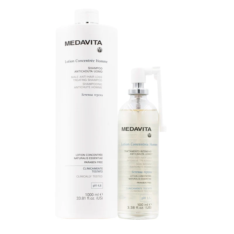 Medavita Lotion concentree Homme Men's anti-hair loss shampoo 1000ml Lotion 100ml