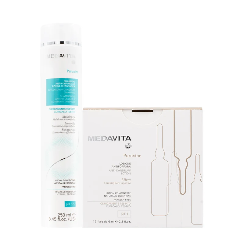 Medavita shampoo antiforfora istantaneo pH 5.5- lozione antiforfora pH 3