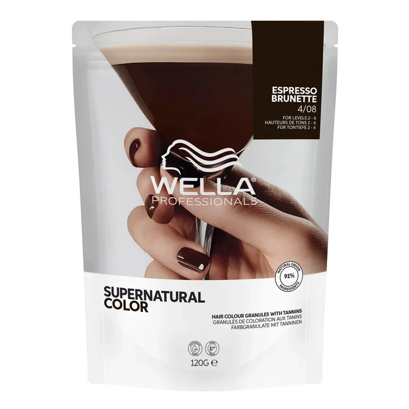 Wella Professionals Supernatural Color Espresso Brunette 4/08 120gr - colore naturale semipermanente