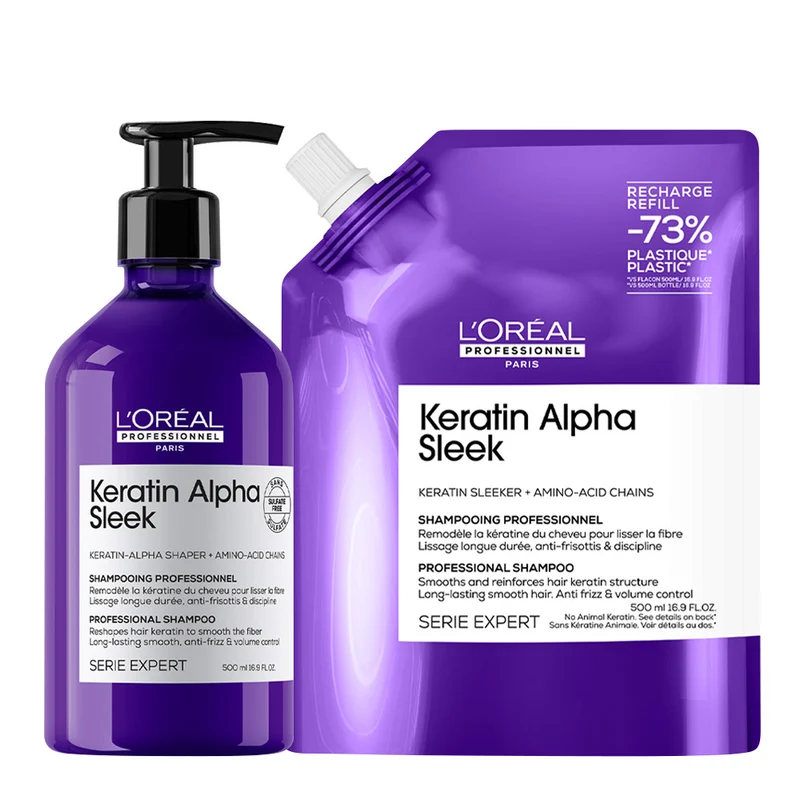 L'Oreal Professionnel Paris Serie Expert Keratin Alpha Sleek Shampoo 500ml Refill 500ml