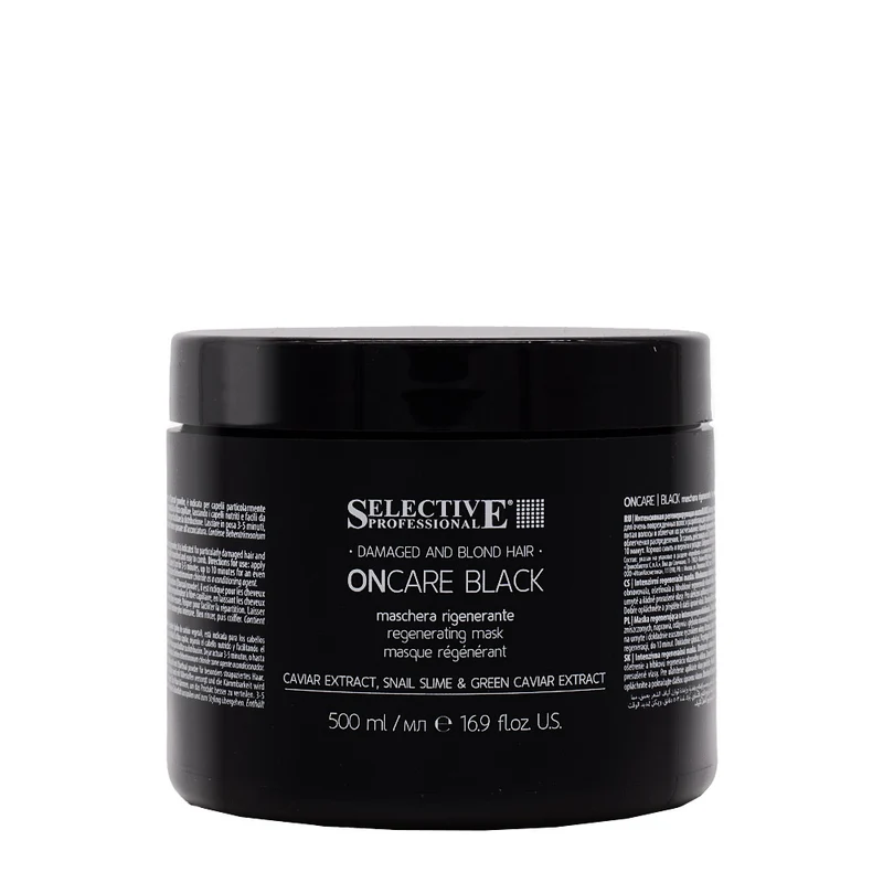 Selective Professional On Care Black Mask 500ml - maschera rigenerante capelli biondi