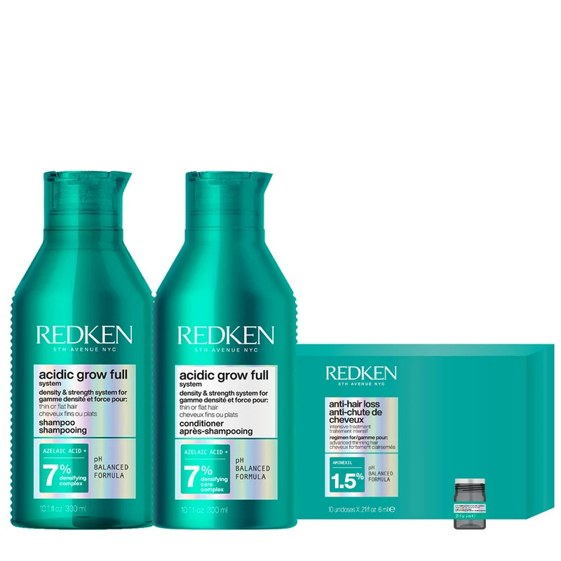 Redken Acidic Grow Full System Shampoo 250ml Conditioner 300ml Fiale 10x60ml