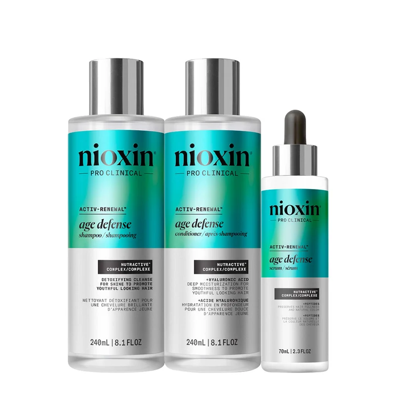 Nioxin Age Defense Shampoo 240ml Conditioner 240ml Serum 70ml