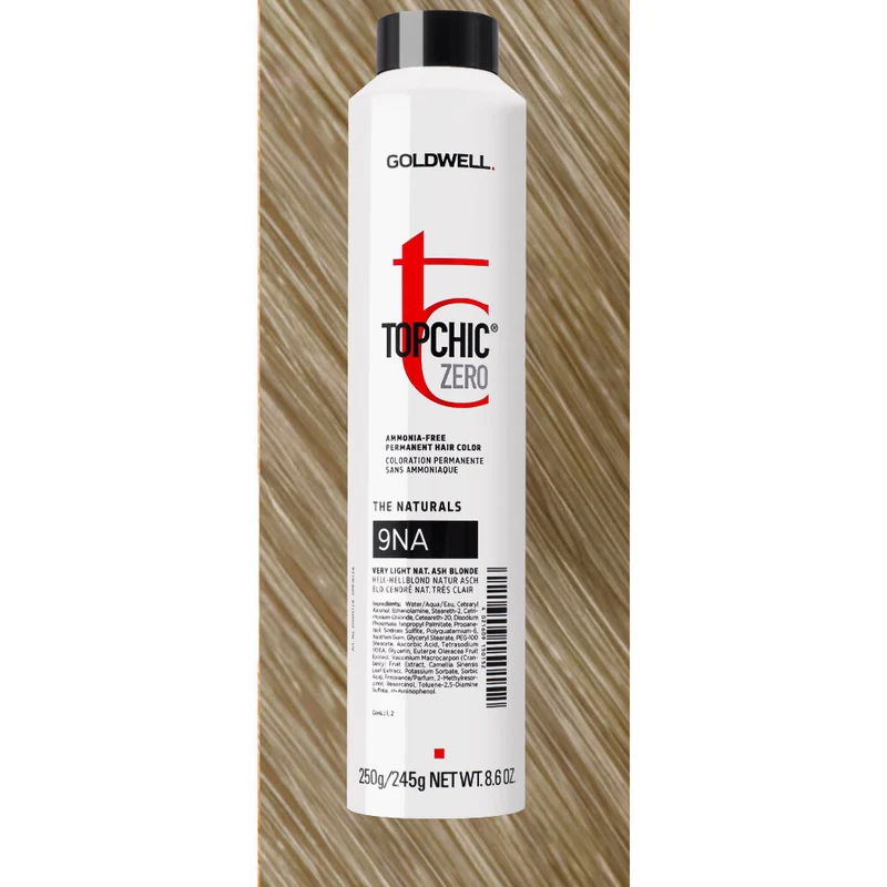 9NA Topchic Zero The Naturals Very Light Natural Ash Blonde Can 250ml - colorazione permanente senza ammoniaca
