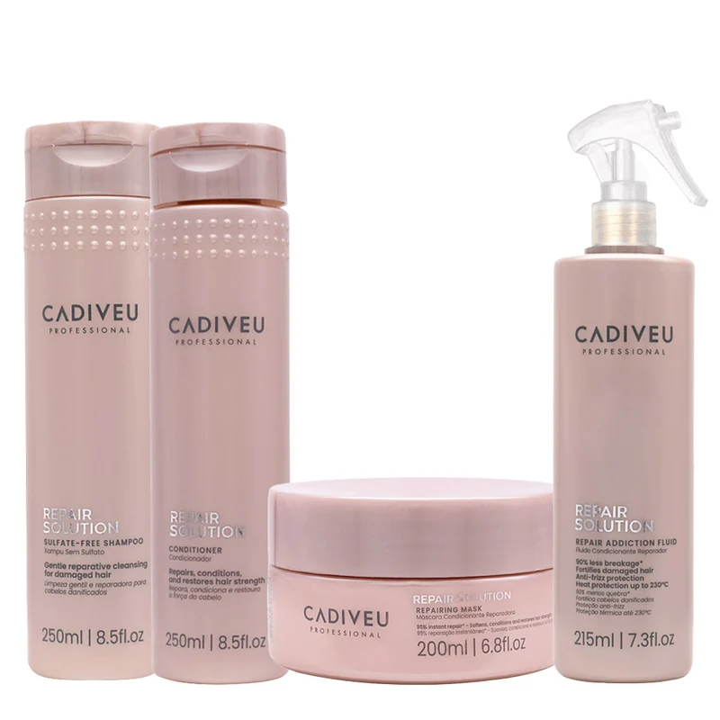 Cadiveu Professional Repair Solution Shampoo 250ml Conditioner 250ml Mask 200ml Fluid 215ml