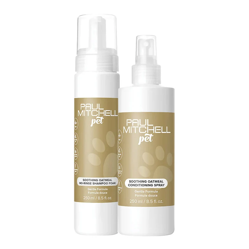 Paul Mitchell Pet Soothing Oatmeal No-Rinse Shampoo Foam 250ml Conditioning Spray 250ml