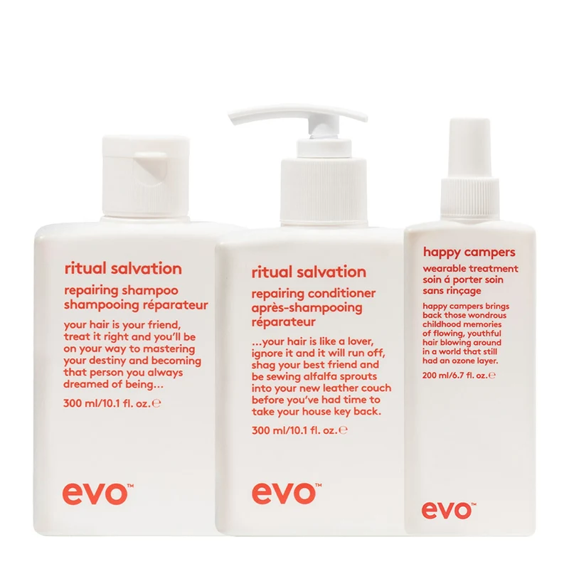 Evo Repair Ritual Salvation Repairing Shampoo 300ml Conditioner 300ml Treatment 200ml