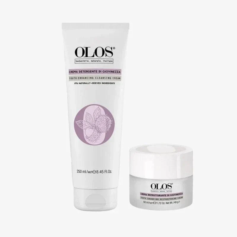 Olos Kit Crema Detergente e Crema Viso Ristrutturante
