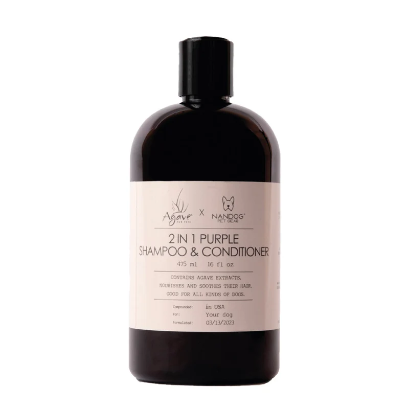 Agave Pet 2-1 Purple Shampoo 475ml - shampoo e balsamo antigiallo per cani
