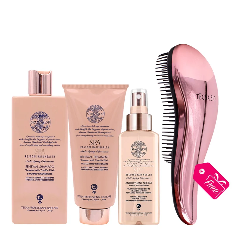 Tecna SPA Renewal Shampoo 250ml Treatment 200ml Anti Oxydant Nectar 100ml + Spazzola OMAGGIO