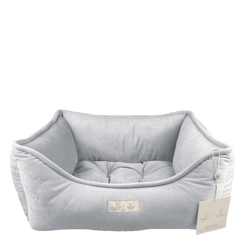 Agave Pet Lettino Reversibile in Micro-Peluche Avorio 55x45cm