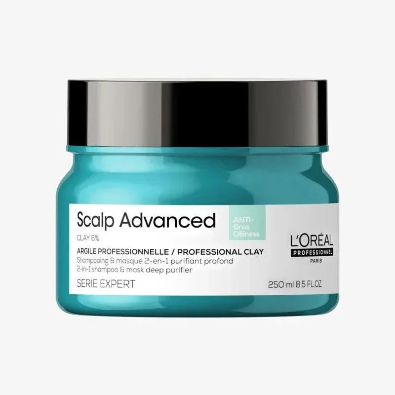 L'Oreal Professionnel Scalp Advanced 2 in 1 Deep Purifier Clay maschera 250ml