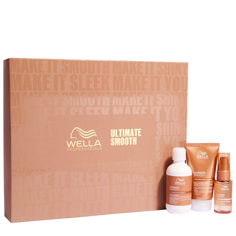 Wella Professionals Ultimate Smooth Cofanetto Shampoo, Maschera e Miracle Oil Serum 100ml + 75ml + 30ml