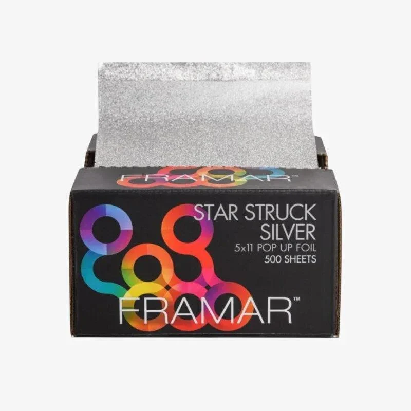 Framar Star Struck Silver Pop UP Fogli Alluminio Pre-Tagliati 5x11 500 PZ