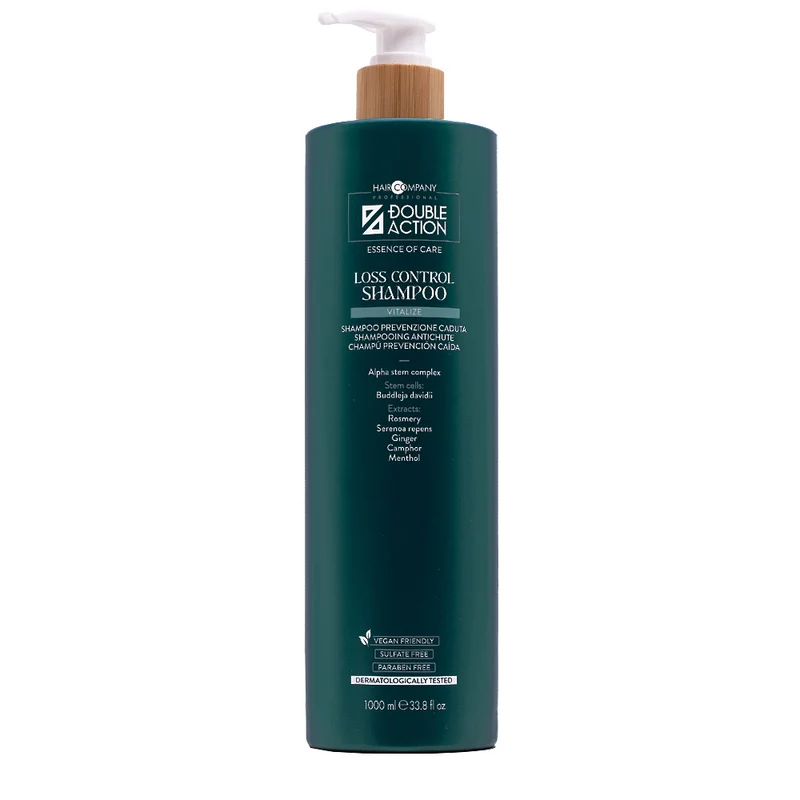 Hair Company Double Action Loss Control Shampoo 1000ml - shampoo anticaduta