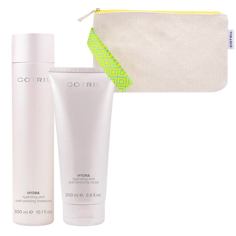 Cotril Hydra Hydrating and Anti-Oxidizing Shampoo 300ml Mask 200ml + Pochette Omaggio