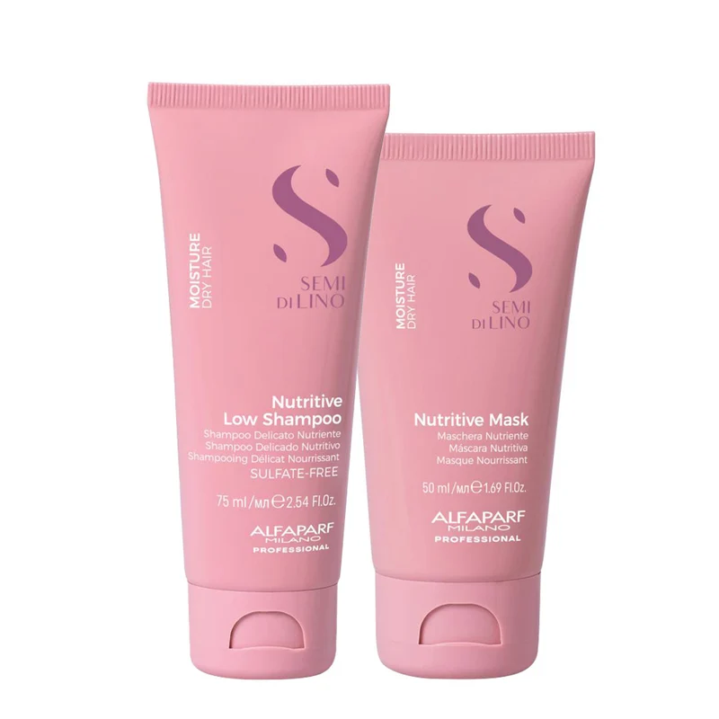 Alfaparf Milano Semi Di Lino Moisture Nutritive Low Shampoo 75ml + Mask 50ml OMAGGIO