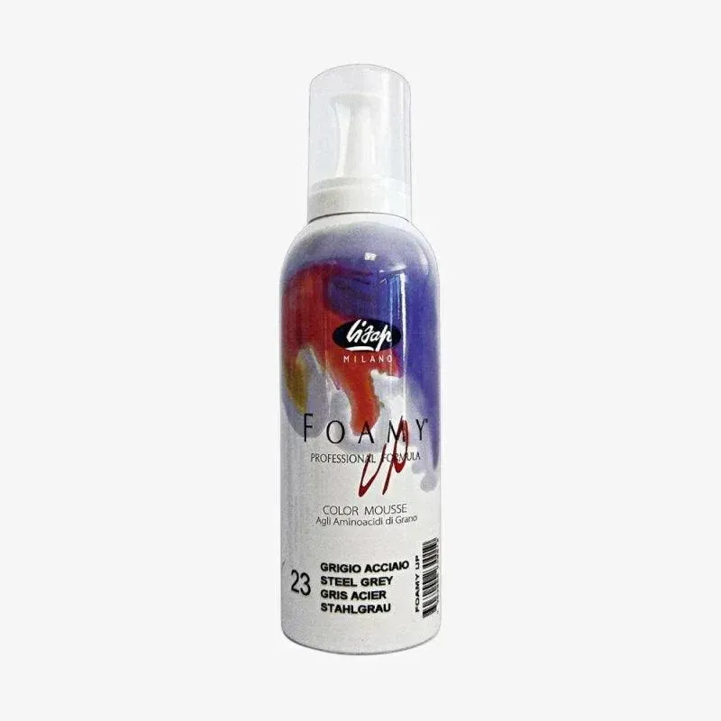 Lisap Foamy Up 23 Grigio Acciaio Schiuma Colorante per Capelli 200ml