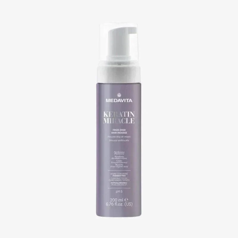Medavita Keratin Miracle Frizz Over Hair Mousse spuma anticrespo 200ml