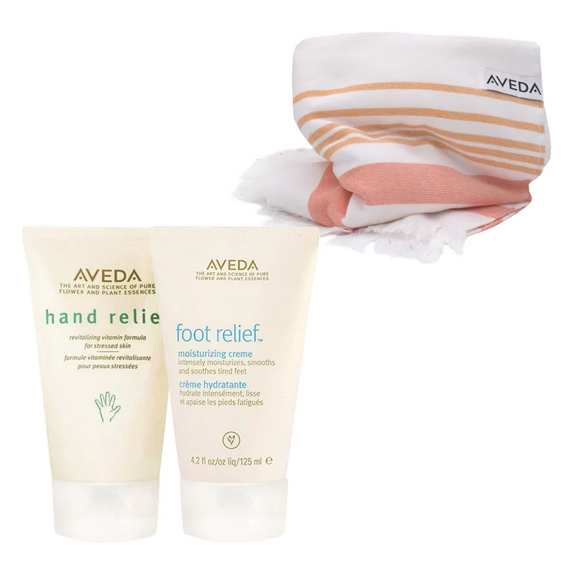 Aveda Hand Relief Moisturizing Creme 125ml Foot Relief Moisturizing Creme 125ml + Telo in Cotone Organico Omaggio