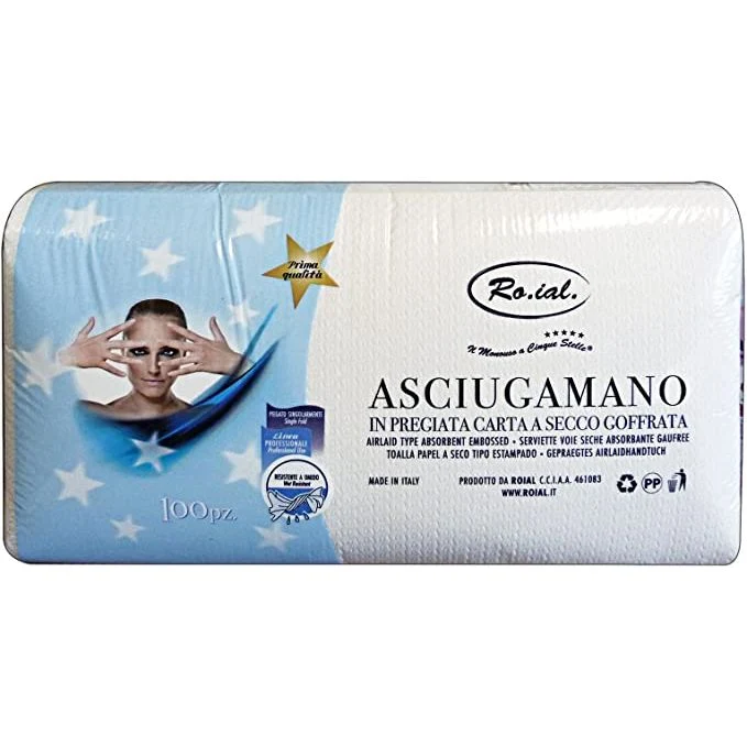 ASCIUGAMANO CARTA A SECCO 45x80 - 100 PZ RO.IAL