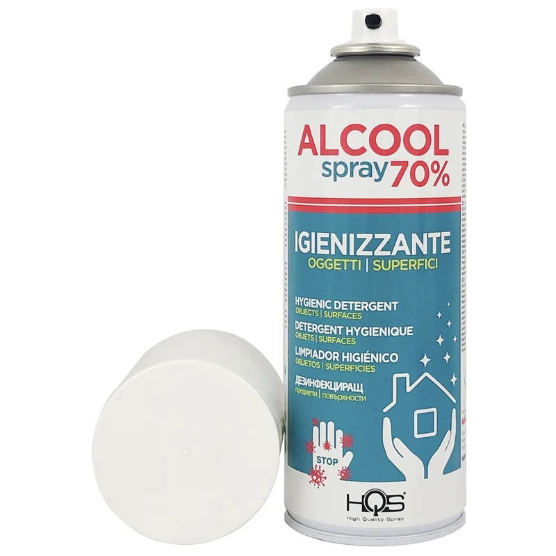 IGENIZZANTE SPRAY ALCOOL 70% 400 ML PER OGGETTI E SUPERFICI RAPIDA EVAPORAZIONE