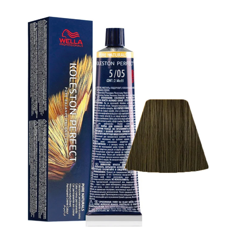 Wella Koleston Perfect Pure Naturals 5/05 Castano Chiaro Naturale Mogano 60ml - colorazione permanente