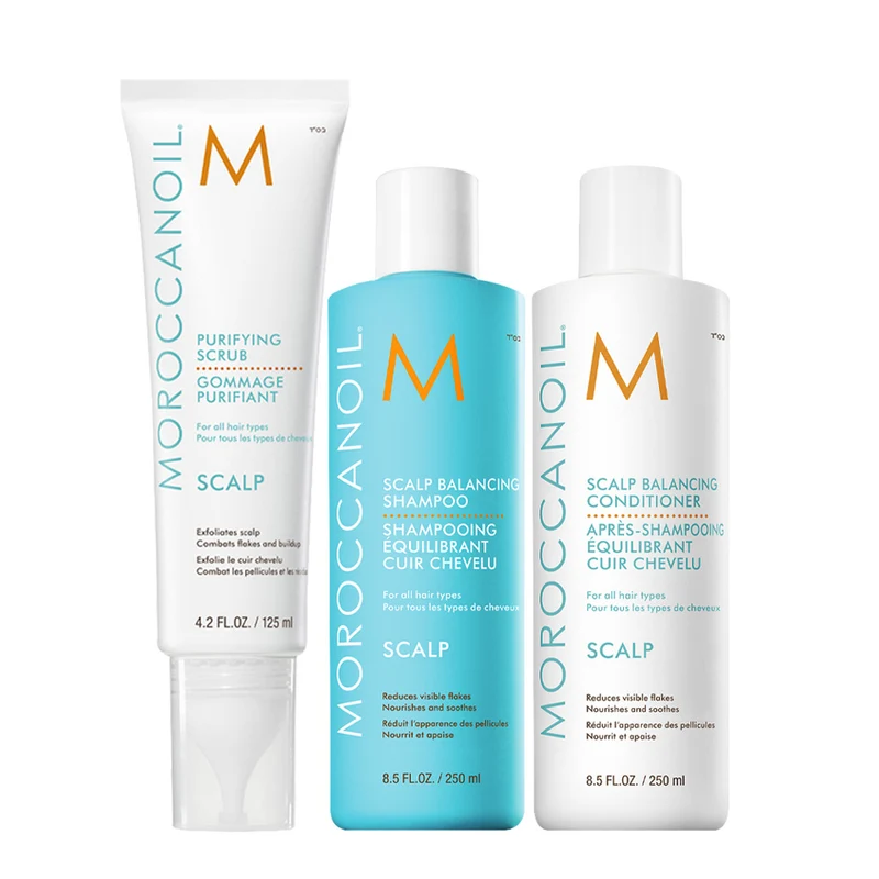 Moroccanoil Scalp Purifying Scrub 125ml Shampoo 250ml Conditioner 250ml