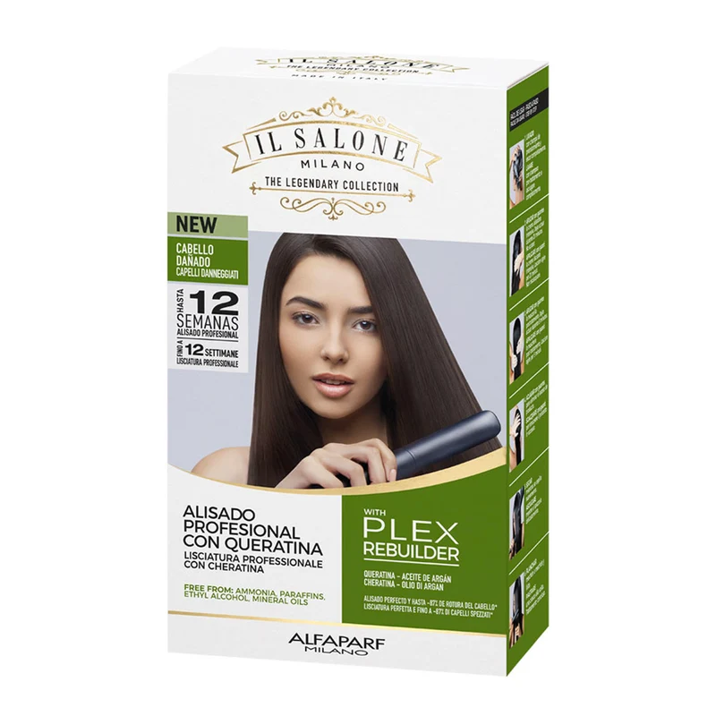 Alfaparf Milano Il Salone Straight Kit Argan & Cheratina - trattamento lisciante per capelli danneggiati