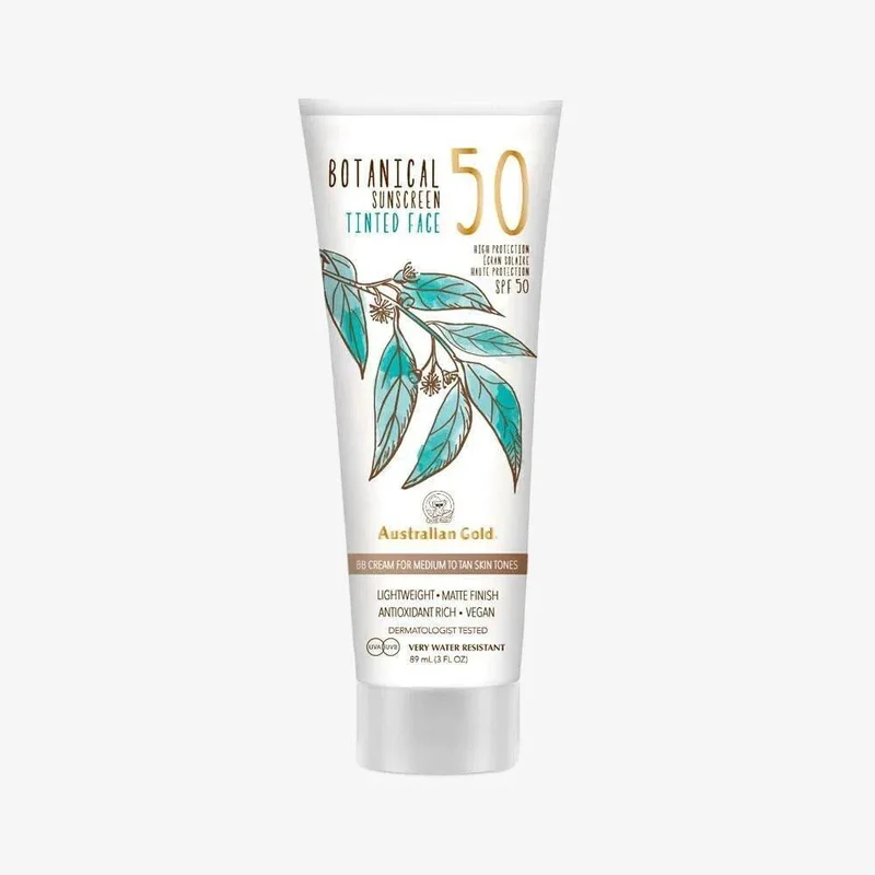 Botanical Sunscreen Tinted Face SPF 50 Medium Australian Gold 89ml crema solare viso