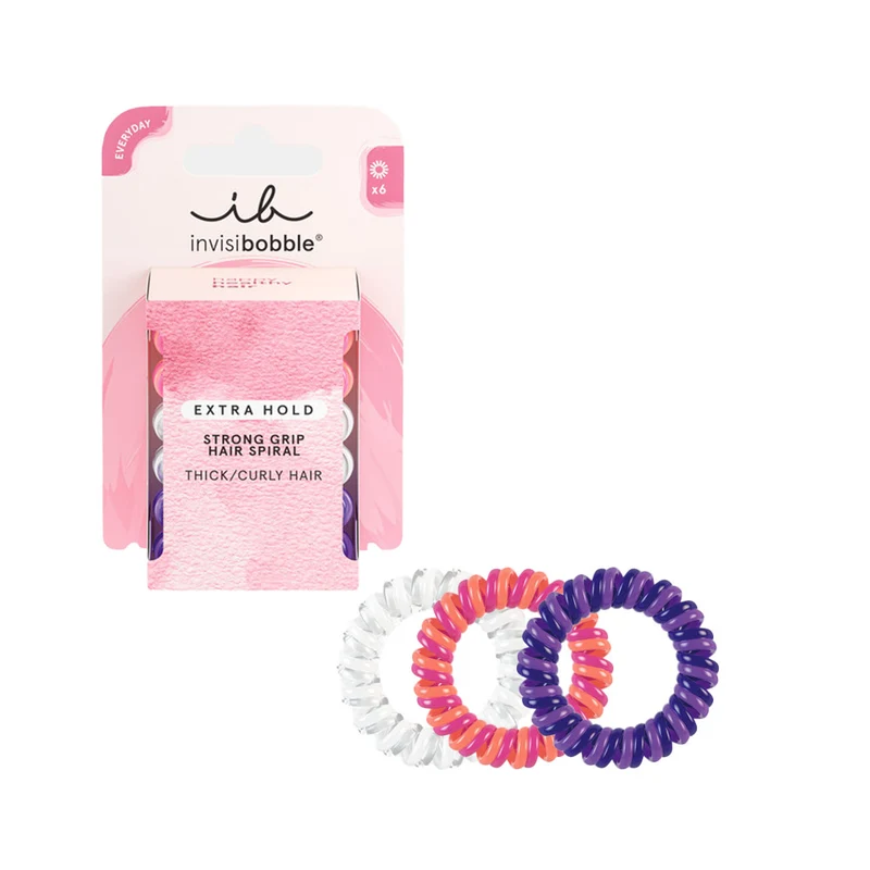 Invisibobble Extra Hold Twirl Boss 6pz - elastici a doppia spirale