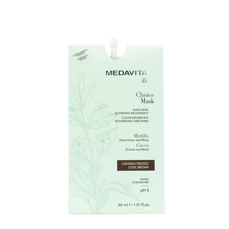 Medavita Lunghezze Choice Mask Cool Brown 30ml - maschera nutriente riflessante castano freddo