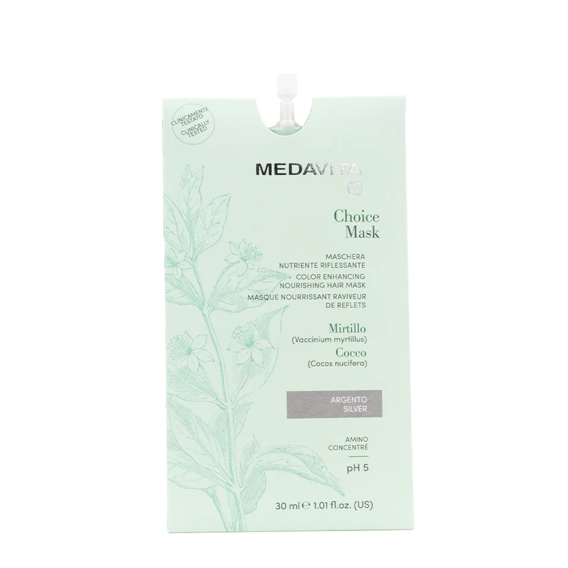 Medavita Lunghezze Choice Mask Silver 30ml - maschera nutriente riflessante argento
