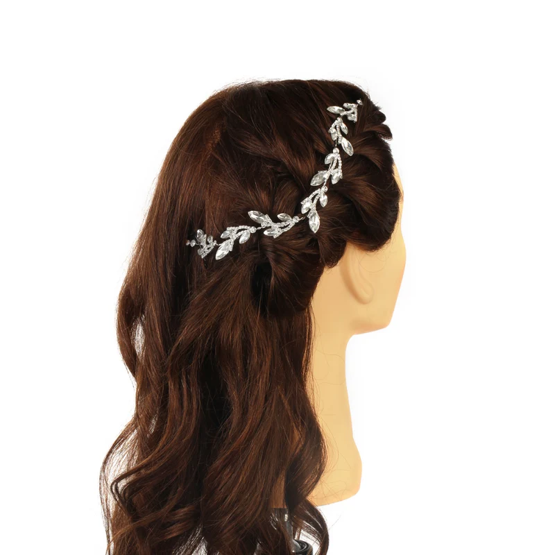 Labor Decorazione per capelli con foglie di strass 28cm