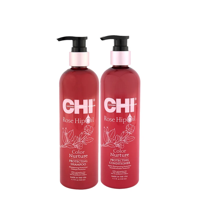 CHI Rose Hip Oil Protecting Shampoo 340ml Conditioner 340ml