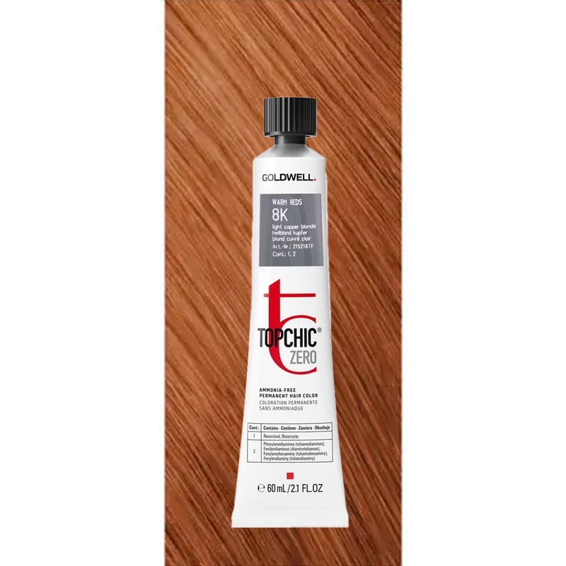 8K Topchic Zero Warm Light Copper Blonde tb 60ml - colorazione permanente senza ammoniaca