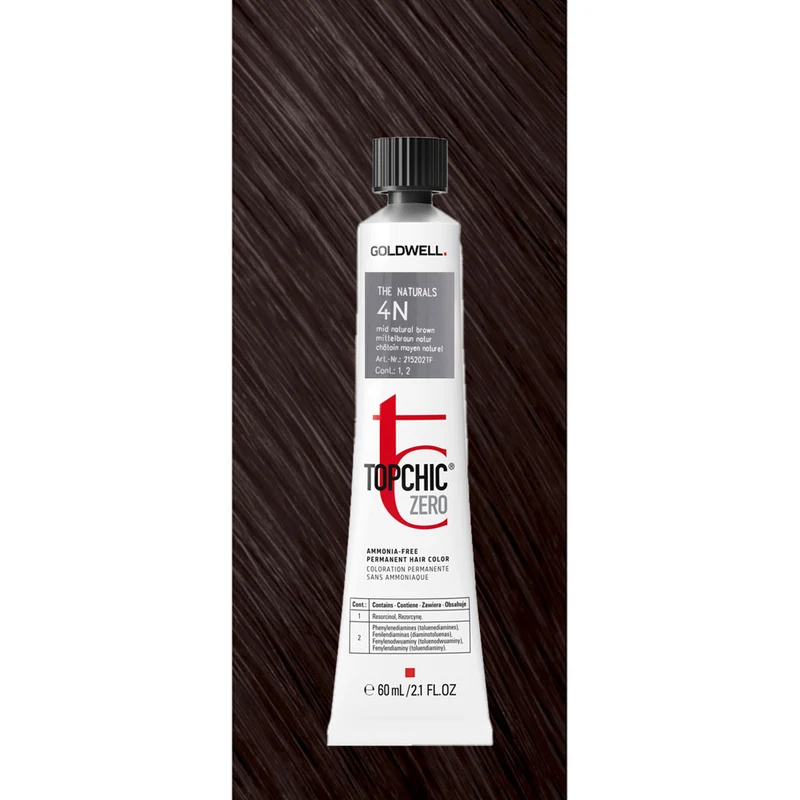 4N Topchic Zero The Naturals Mid Natural Brown tb 60ml - colorazione permanente senza ammoniaca