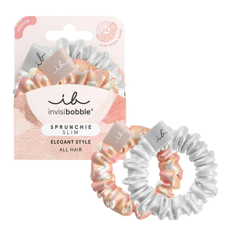 Invisibobble Sprunchie Slim Bella Chrome 2 pz - scrunchies per capelli fini