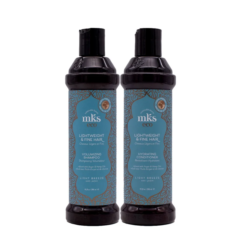 MKS Eco Nourish Fine Hair Shampoo Light Breeze Scent 296ml Conditioner 296ml