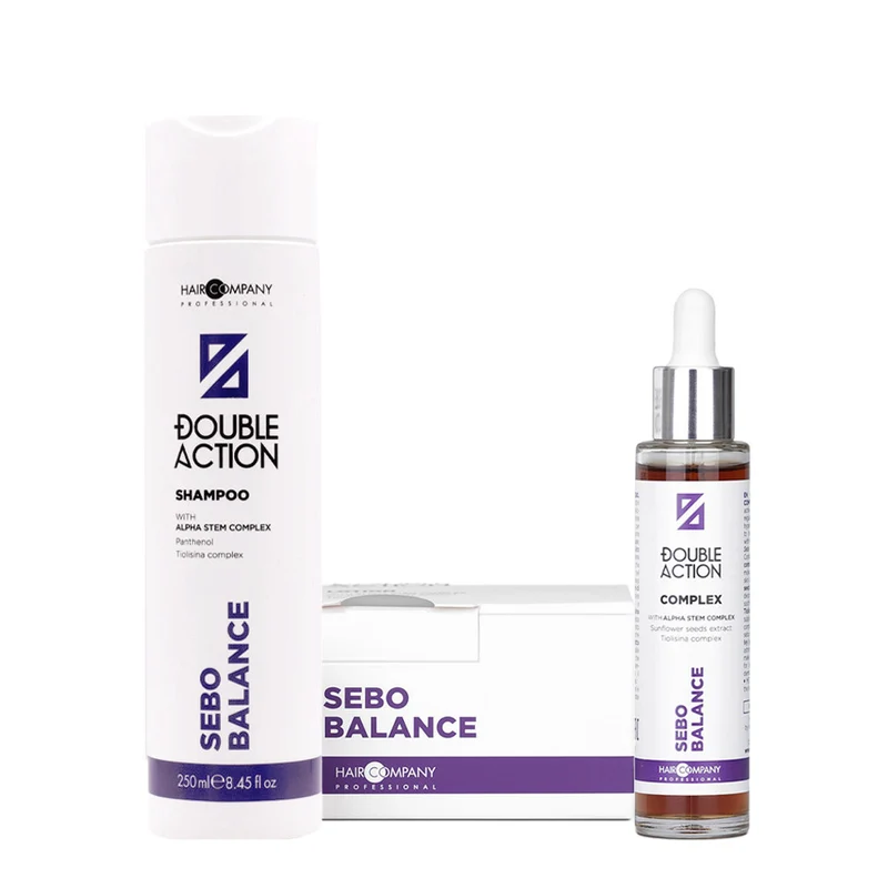 Hair Company Double Action Sebo Balance Shampoo 250ml Lotion 10x10ml Complex 50ml