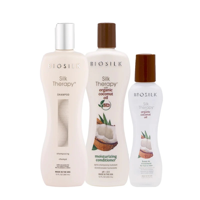 Biosilk Silk Therapy Shampoo 355ml Balsamo Idratante 355ml Leave In Treatment 67ml