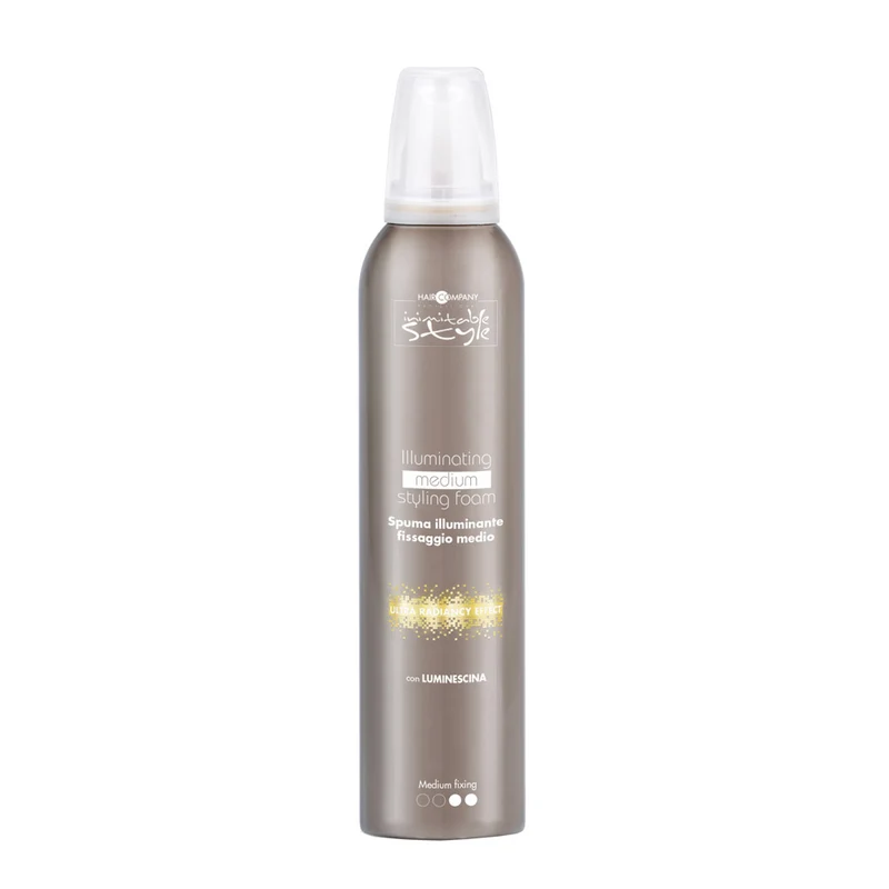 Hair Company Inimitable Style Illuminating Medium Styling Foam 250ml - spuma illuminante fissaggio medio