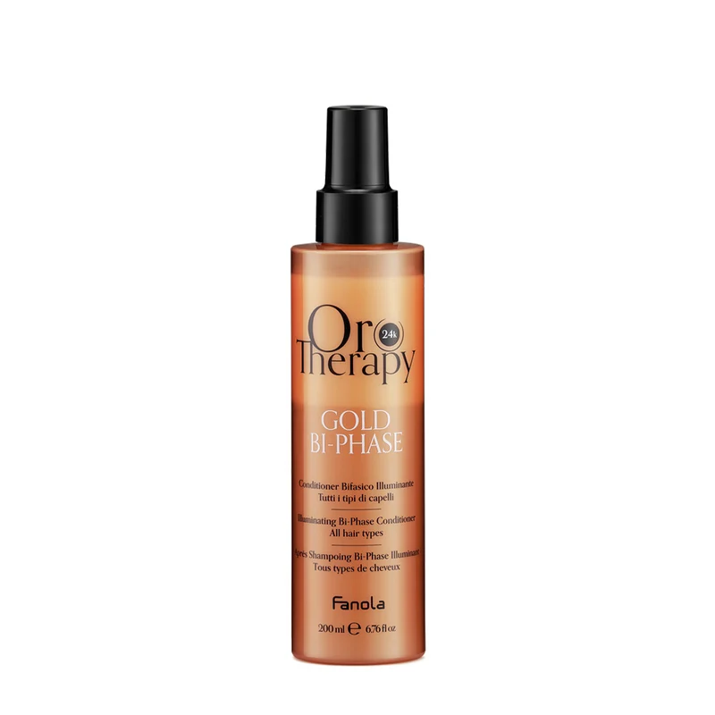 Fanola Oro Therapy Oro Puro Gold Bi-Phase Conditioner 200ml - conditioner bifasico illuminante