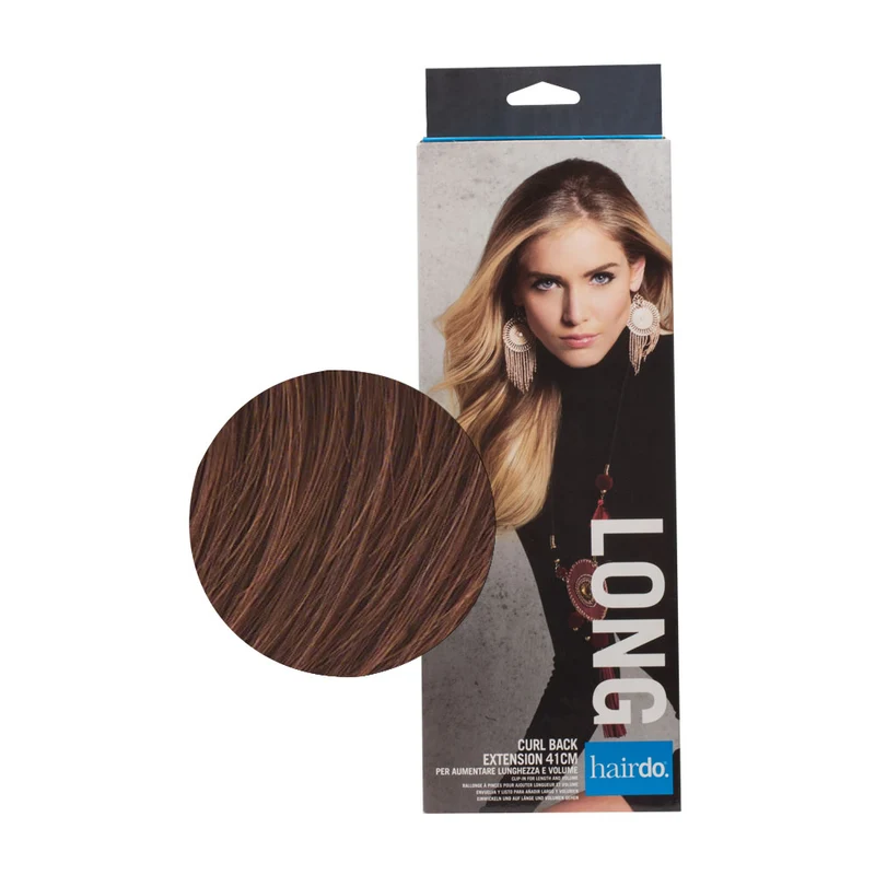 Hairdo Curl Back Extension Castano Mogano Ramato 41cm - extension onde e scalatura naturale
