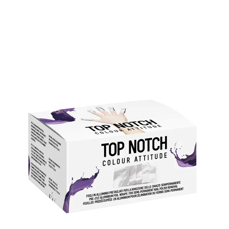 Mesauda Top Notch Fogli Rimozione smalto 100 pz - fogli pretagliati in alluminio