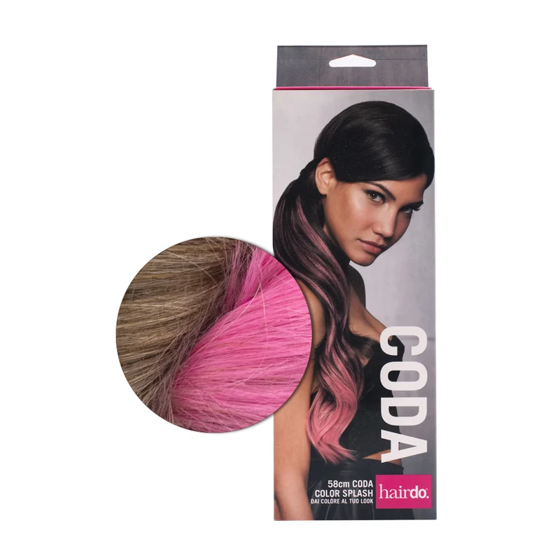 Hairdo Coda Color Splash Buttered Toast / Pink Fucsia 58cm - coda fucsia su biondo scuro