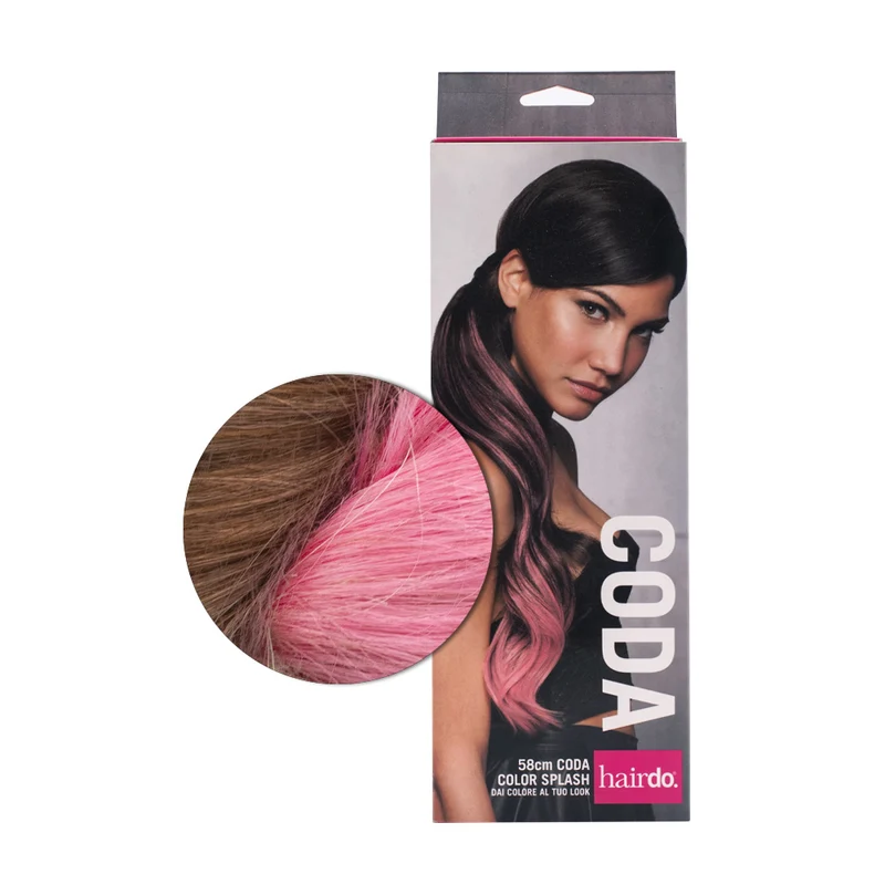 Hairdo Coda Color Splash Buttered Toast / Pink 58 cm - coda rosa su biondo scuro