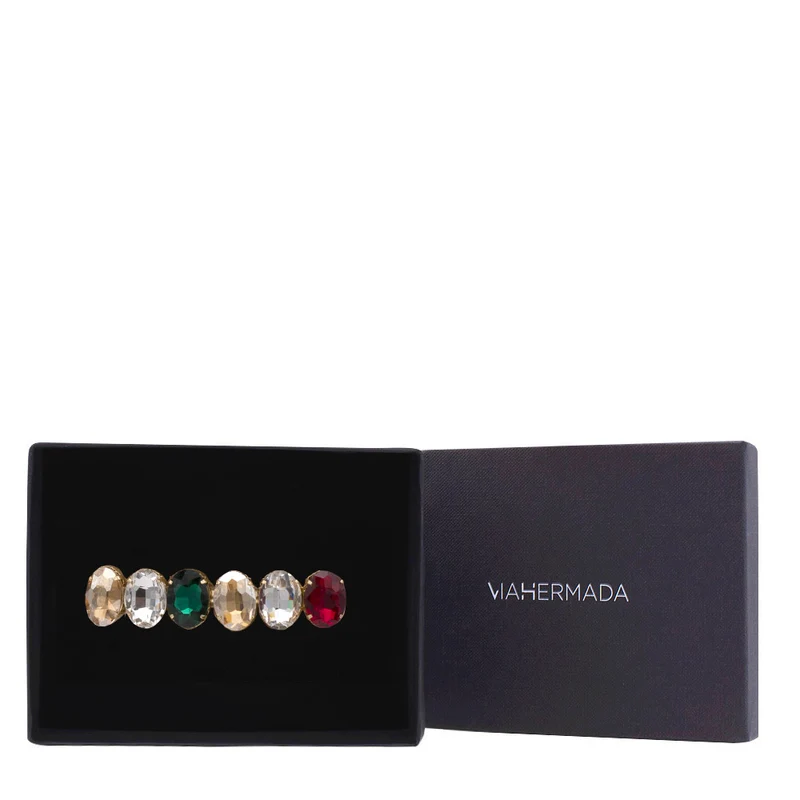 VIAHERMADA Clip per Capelli con Pietre Colorate
