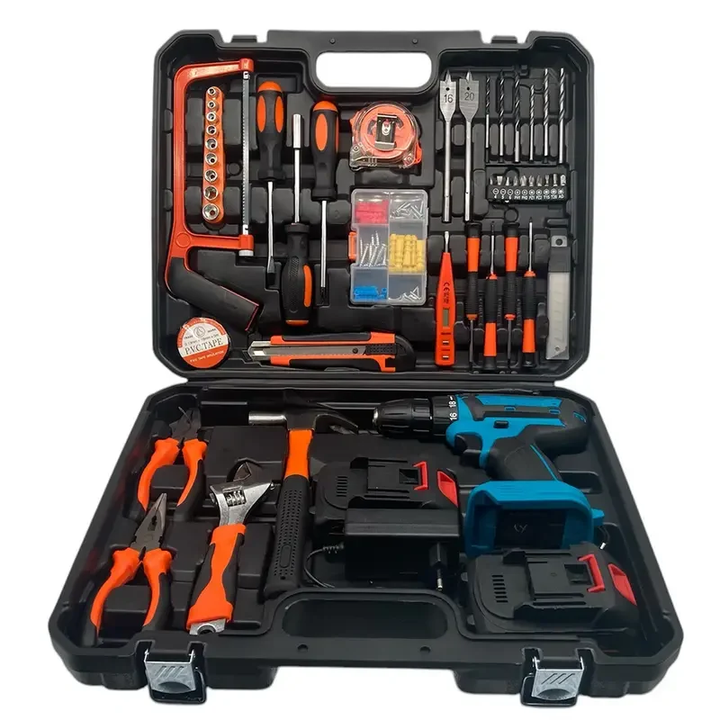 Kit Attrezzi 100 Pezzi con Trapano 96V - 2 Batterie Incluse