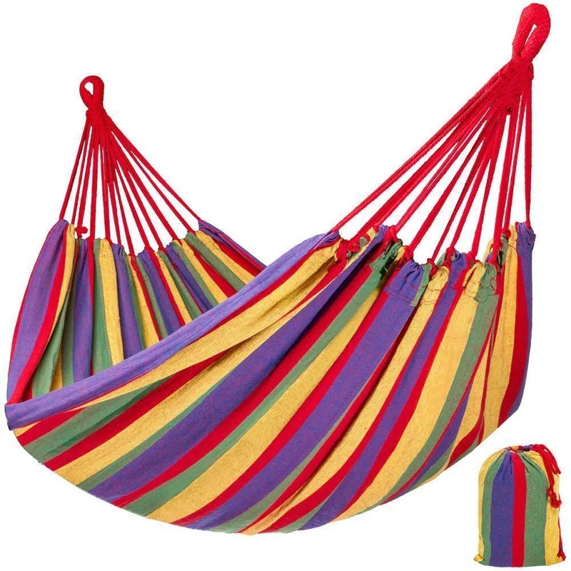 Amaca da Giardino Singola in Cotone con Sacca – 185x80 cm – Uso Esterno e Interno